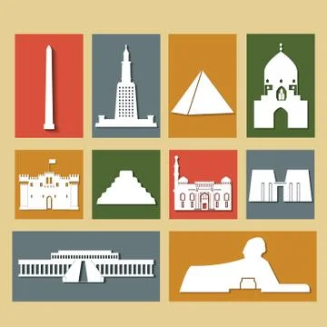 Landmarks of egypt Stock Illustration