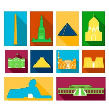 Landmarks of egypt Illustrazione stock