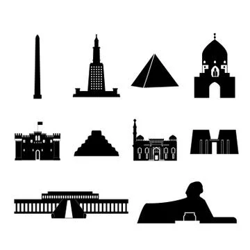 Landmarks of egypt Stock Illustration
