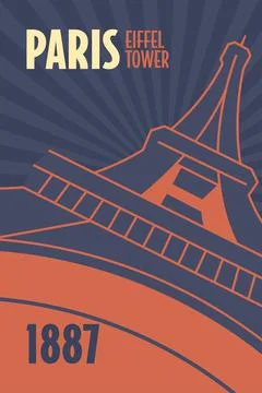 Landmarks Eiffel Tower Paris Stock Illustration