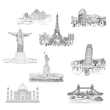 Landmarks Stock Illustration