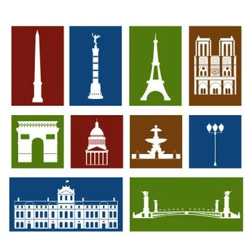 Landmarks of paris Illustrazione stock