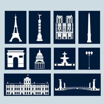 Landmarks of paris Stock Illustration