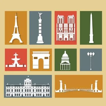 Landmarks of paris Stock Illustration