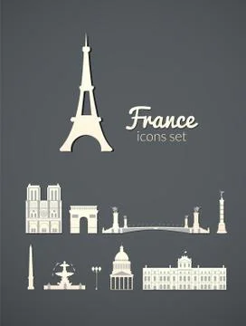 Landmarks of paris Stock-Illustration