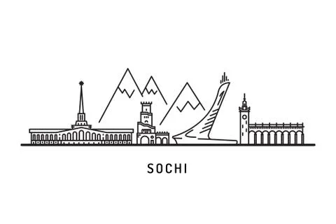 Landmarks skyline of Sochi Stock Illustration