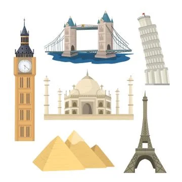 Landmarks vector set Stock Illustration