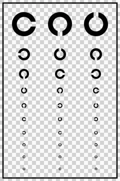 Landolt broken ring visual acuity test chart Stock Illustration