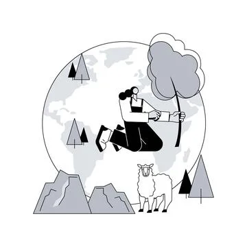 Lands conservation abstract concept vector illustration. Stock Illustration