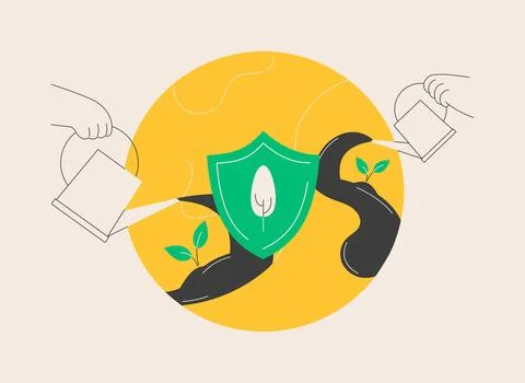 Lands conservation abstract concept vector illustration. Ilustración de archivo