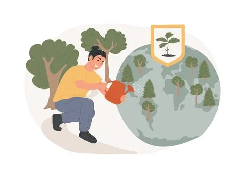 Lands conservation isolated concept vector illustration. Ilustración de archivo