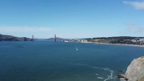 Land's End and Golden Gate Bridge Aerial Footage Stock Footage 244288902