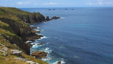 Land's End coast cornwall Stock Footage 125416483