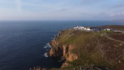Land's end: The most westerly point in England Stock Footage 258295624