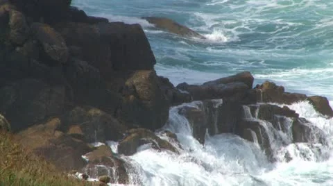Land's End Rough Sea Stock Footage 8952930