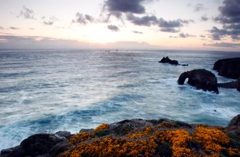 Lands end,cornwall,from a cliff top Stock Photos