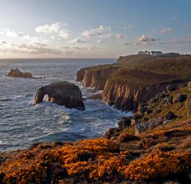 Lands end,cornwall,from a cliff top Stock Photos