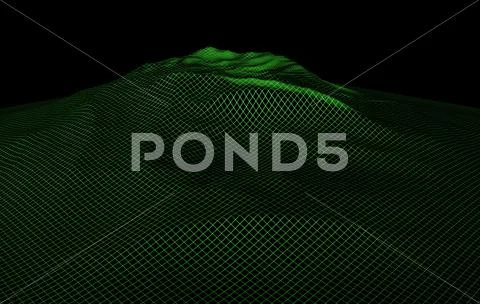Landscape 3d wireframe virtual reality Stock Illustration