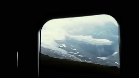 Landscape from the 60s mountains train in the alps Stock Footage 196157784