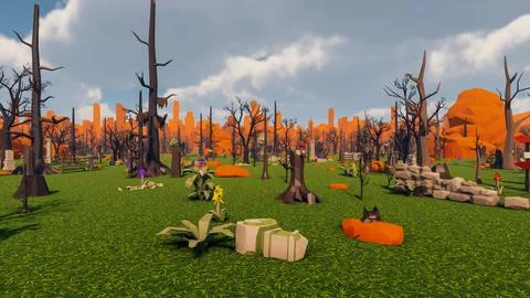 Landscape abstract with ethics and anxious for social 3d render Stock Illustration