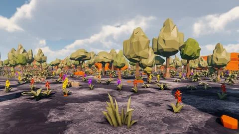 Landscape abstract with ethics and anxious for social 3d render Stock Illustration
