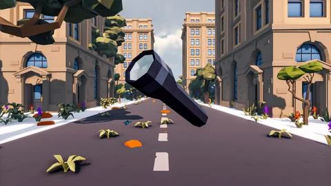 Landscape abstract with ethics and anxious for social 3d render Stock Illustration