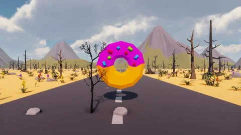 Landscape abstract with ethics and anxious for social 3d render Stock Illustration