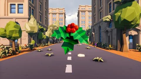 Landscape abstract with ethics and anxious for social 3d render Stock Illustration