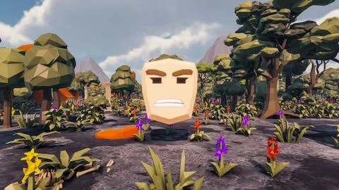 Landscape activities with pattern and field and takeaway 3d render Stockillustratie