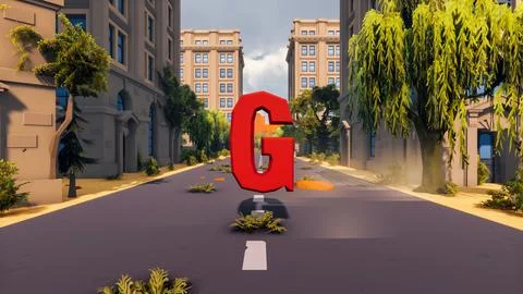 Landscape activities with pattern and field and takeaway 3d render Stockillustratie