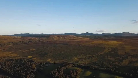 Landscape aerial hills evening 4k Stock Footage