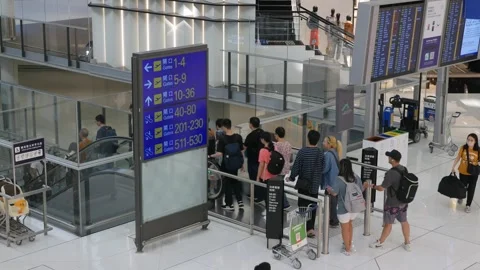 Landscape aerial interior view inside Hong Kong international airport termi.. Stock Footage 315383188