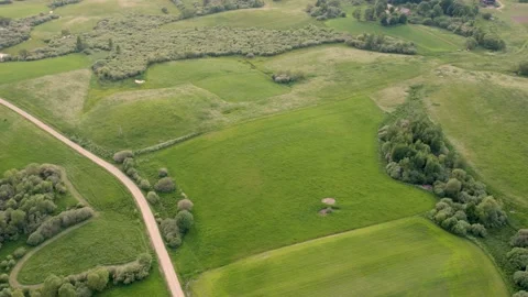 Landscape aerial view. It's include fields, forests and swamps. Stock Footage 196986248
