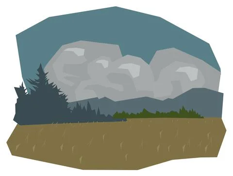 Landscape of Alaska vector illustration Stock Illustration