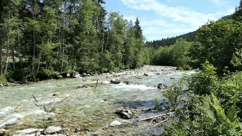 Landscape of alpine mountain river names Gerlos River in Tirol Austria. 動画素材 118212279