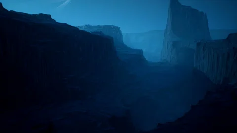 Landscape of an amazing alien unknown planet in far space. Animation for fiction Stock Footage 136877632