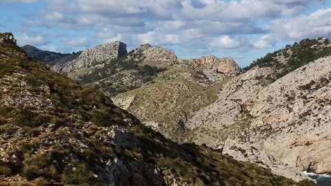 Landscape and Cliffs on Formentor, Majorca Stock Footage 86640708