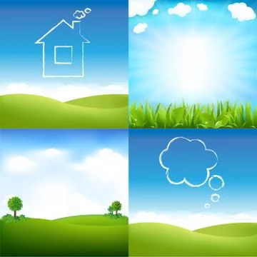 Landscape and sky Stock Illustration