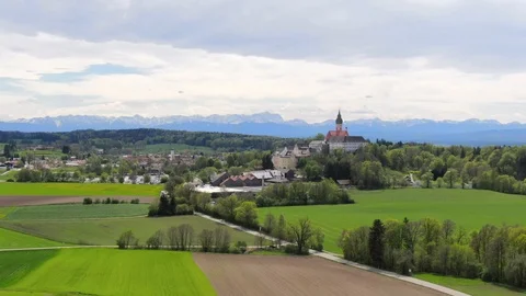 Landscape at Andechs Monastery, Bavaria, Germany Stock Footage 107153928