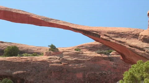 Landscape Arch pan (Arches NP) Stock Footage 305212