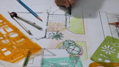 Landscape architect student learning gar... | Stock Video | Pond5