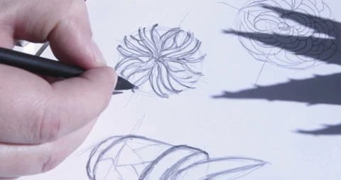 Landscape architect working on a garden design plan Stock Footage 128908937