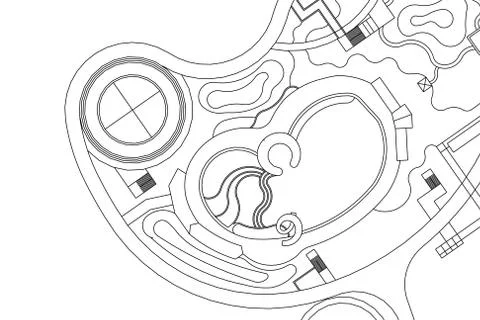 Landscape Architectural background, architecture plan, construction drawing Stock Illustration