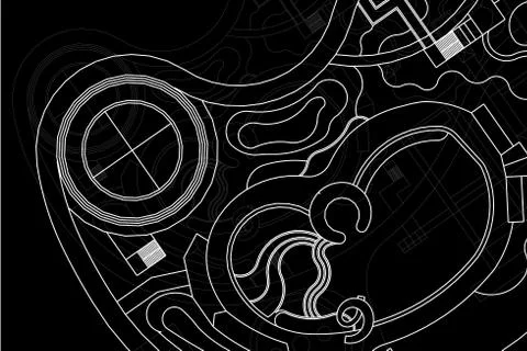 Landscape Architectural background, architecture plan, construction drawing Stock Illustration