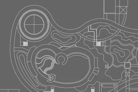Landscape Architectural background, architecture plan, construction drawing Stock Illustration
