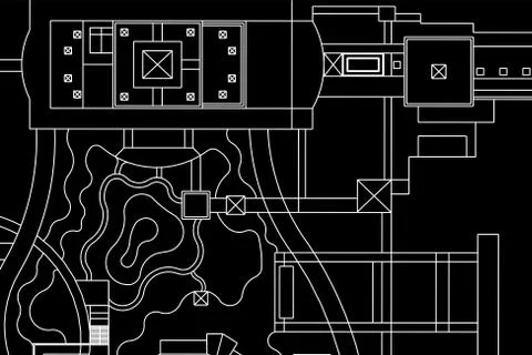 Landscape Architectural background, architecture plan, construction drawing Illustrazione stock