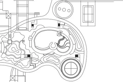 Landscape Architectural background, architecture plan, construction drawing Stock Illustration