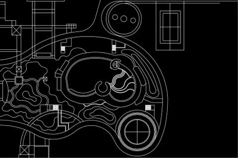 Landscape Architectural background, architecture plan, construction drawing 스톡 일러스트