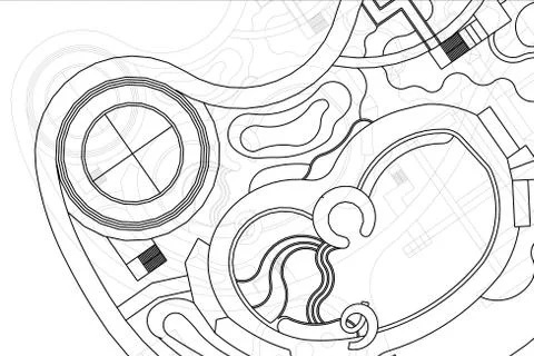 Landscape Architectural background, architecture plan, construction drawing Stock Illustration