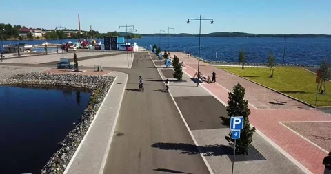 Landscape, architecture and beach area of Kuopio, Finland Stock Footage 239192719